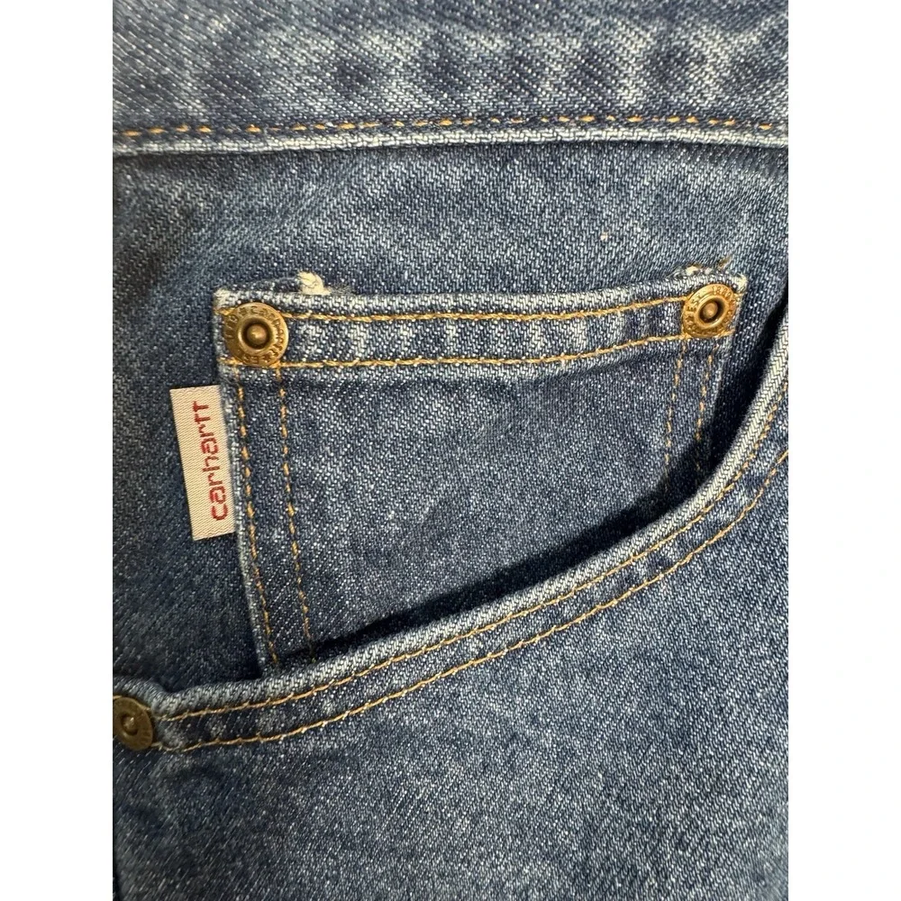 Carhartt B17 Relaxed Fit Denim Jeans Mens 48x32 Blue Medium Wash Vintage EUC